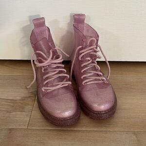 Girls Pink Glitter Mini Melissa boots size 1